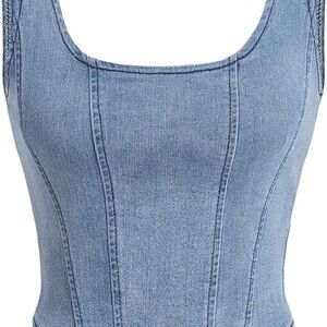 Blue Denim Sleeveless Top